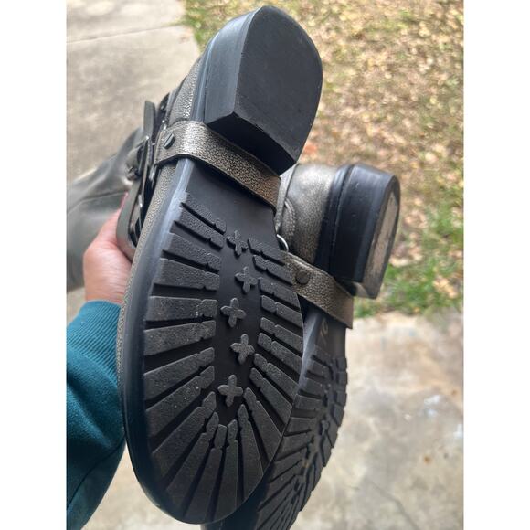 Nordstrom Women's Metallic Leather Harness Riding boots Sz 7.5 - Picture 5 of 8